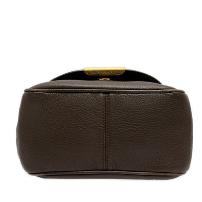 Fendi Shoulder Bag Dark Brown Leather — view 5