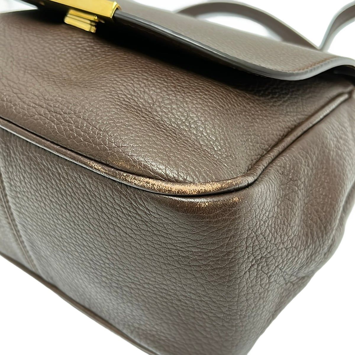 Fendi Shoulder Bag Dark Brown Leather — view 6