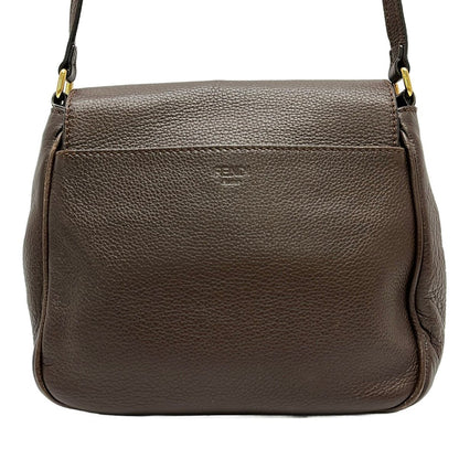 Fendi Shoulder Bag Dark Brown Leather — view 3