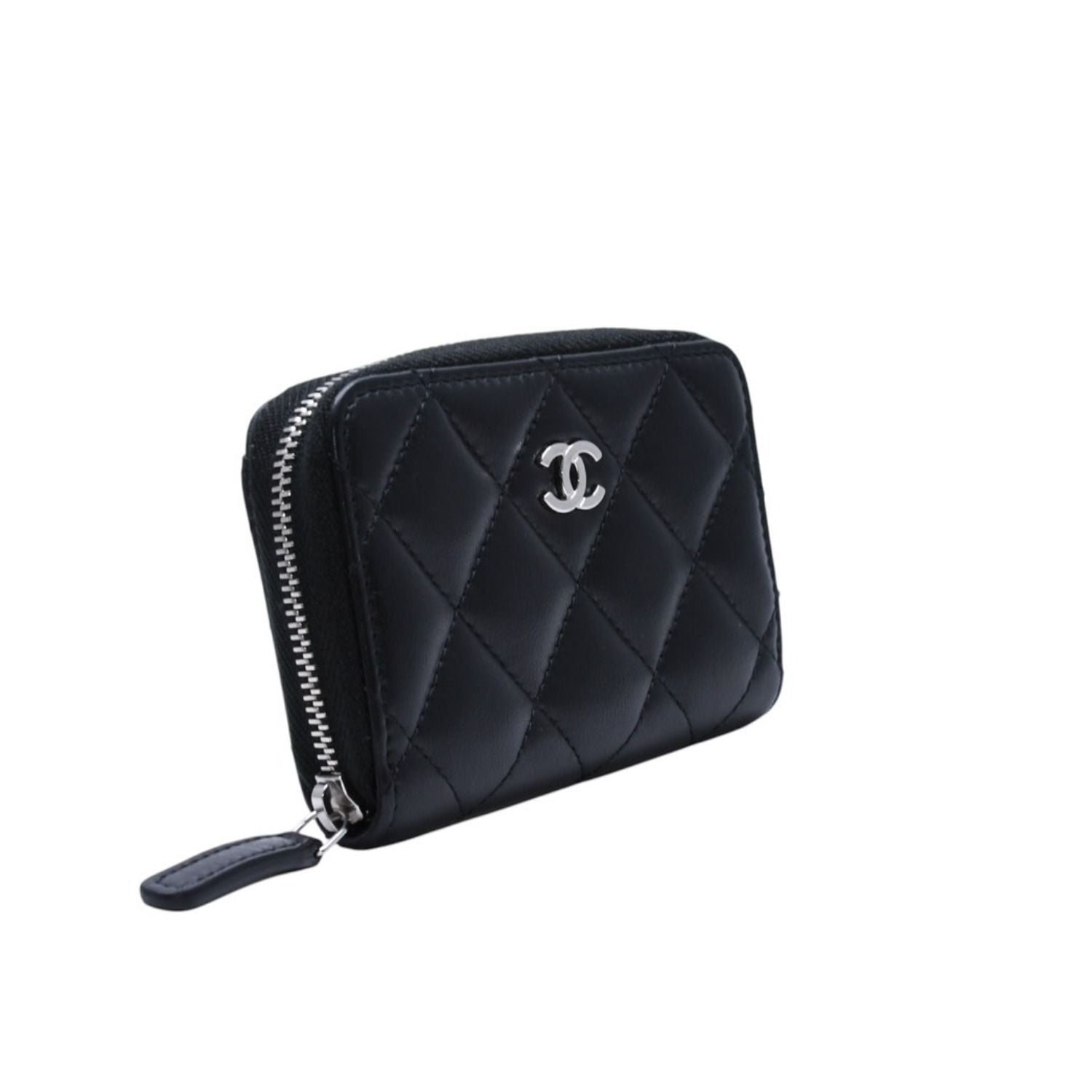 Chanel Classic Zip Coin Purse CC Logo Lambskin Black — view 4