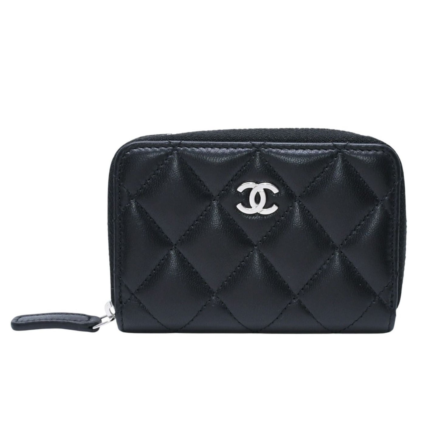 Chanel Classic Zip Coin Purse CC Logo Lambskin Black — view 2