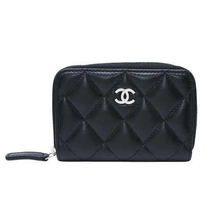 Chanel Classic Zip Coin Purse CC Logo Lambskin Black — view 2