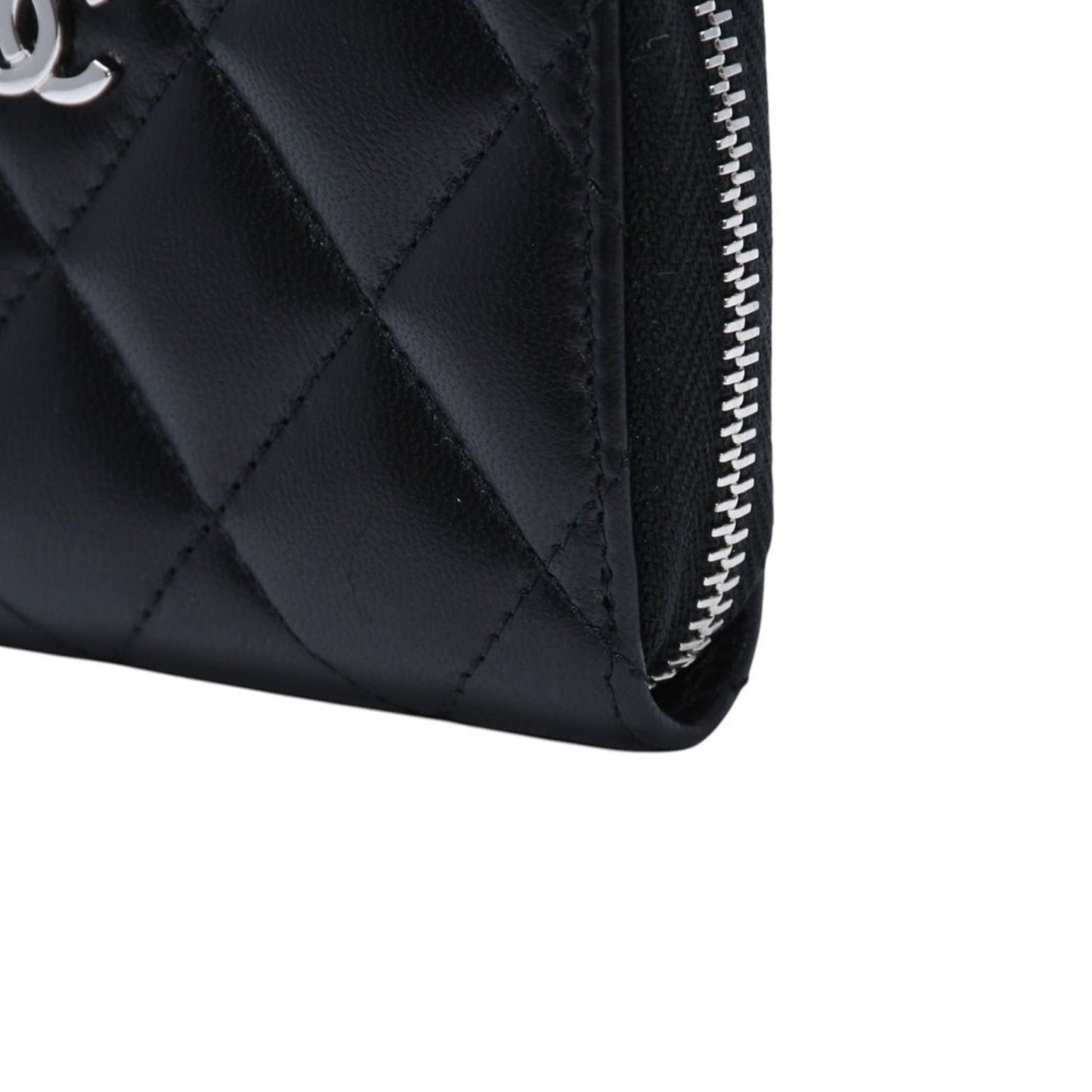 Chanel Classic Zip Coin Purse CC Logo Lambskin Black — view 8