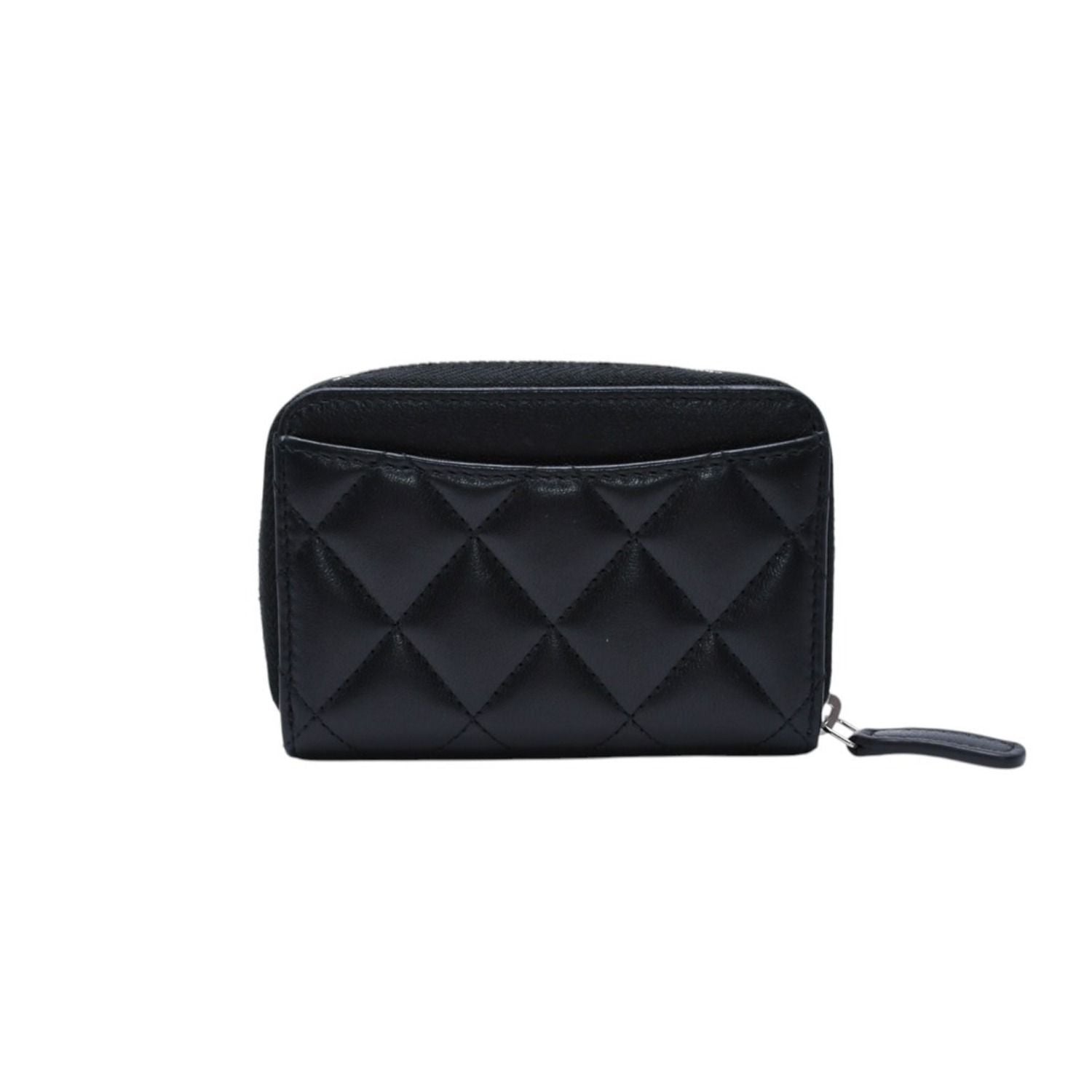 Chanel Classic Zip Coin Purse CC Logo Lambskin Black — view 3