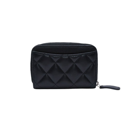 Chanel Classic Zip Coin Purse CC Logo Lambskin Black — view 3