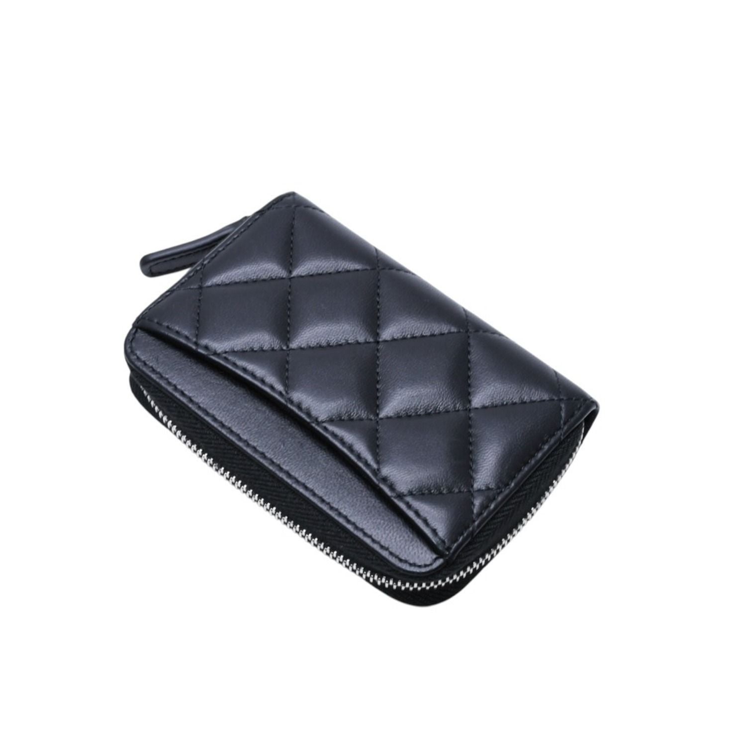 Chanel Classic Zip Coin Purse CC Logo Lambskin Black — view 6