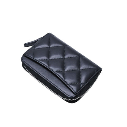 Chanel Classic Zip Coin Purse CC Logo Lambskin Black — view 6
