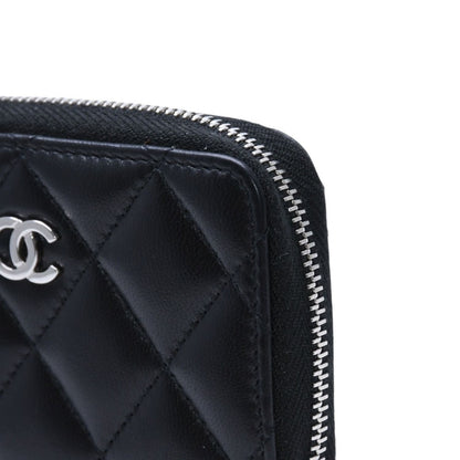 Chanel Classic Zip Coin Purse CC Logo Lambskin Black — view 7