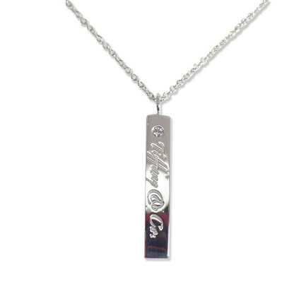 Tiffany & Co 925 Notes Diamond Bar Pendant