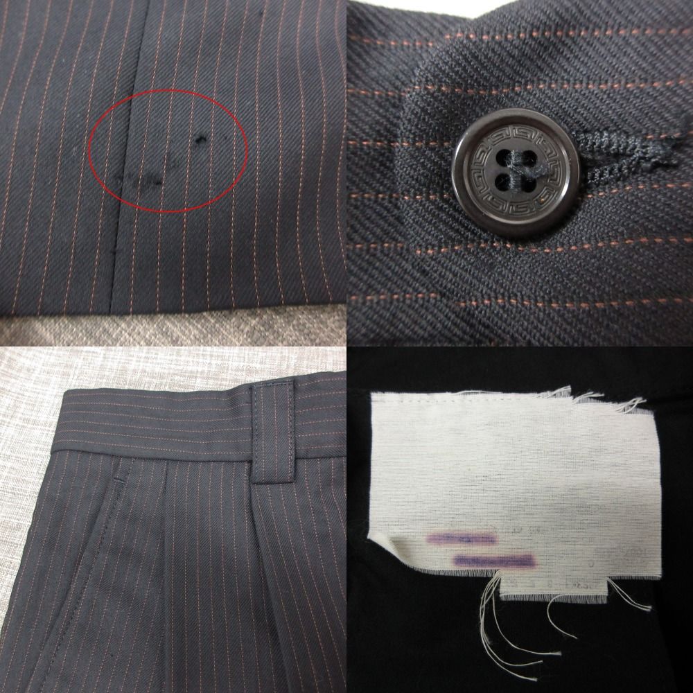 Versace Classic Suit Pinstripe Set Tailored Jacket Trousers Pants Navy — view 9