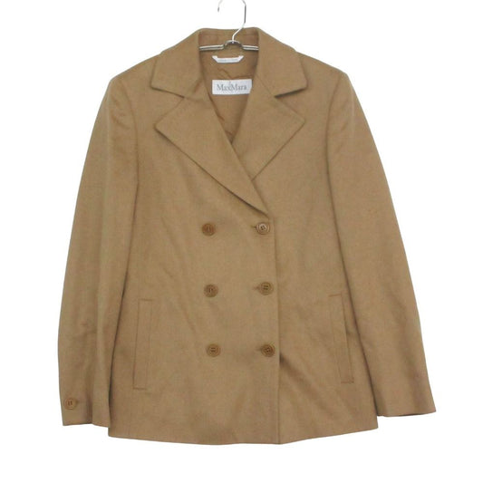 Max Mara Maxma coat White Tag Double Breasted Shaw-g Length Brown Beige