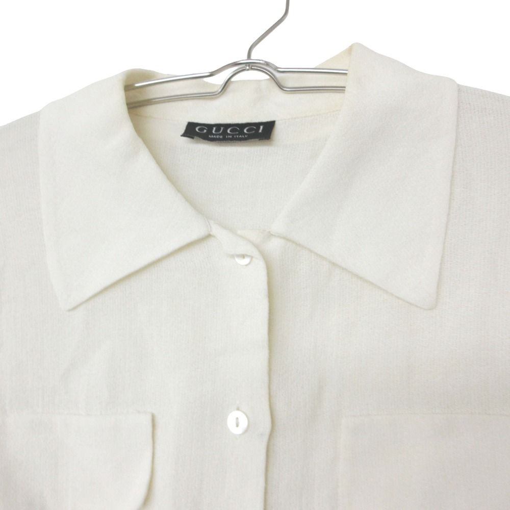 Gucci Era Long Sleeve Shirt Top Linen Rayon Dress White — view 3