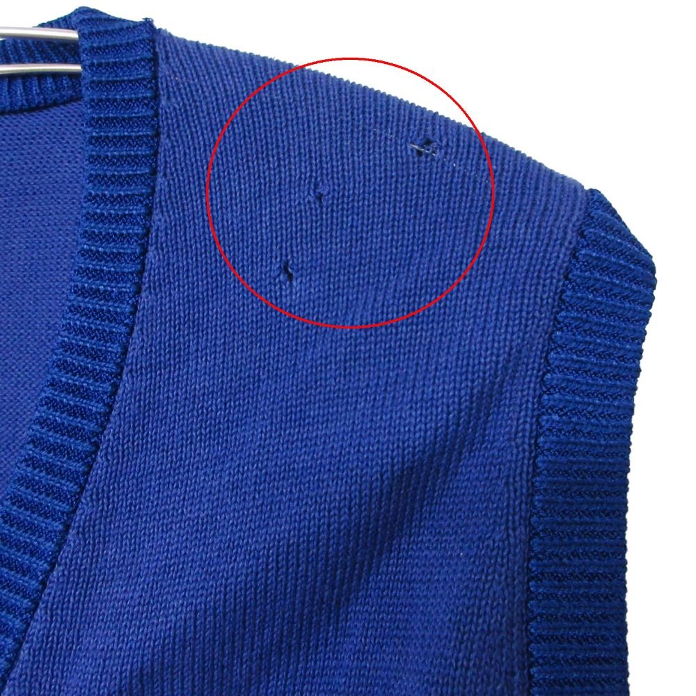 Dior Vest Knit Sweater Flower Embroidery Sleeveless Top Rayon Blue LL — view 3