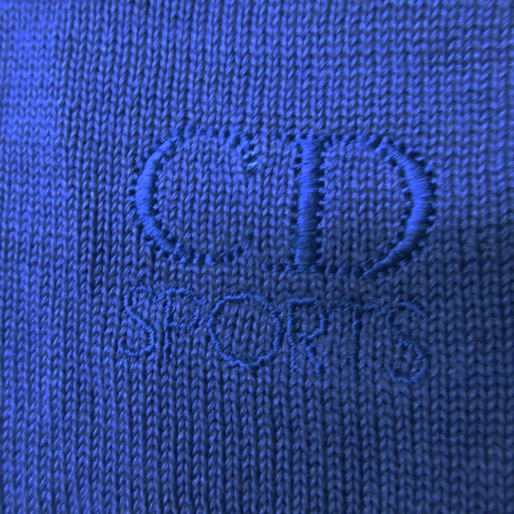 Dior Vest Knit Sweater Flower Embroidery Sleeveless Top Rayon Blue LL — view 6