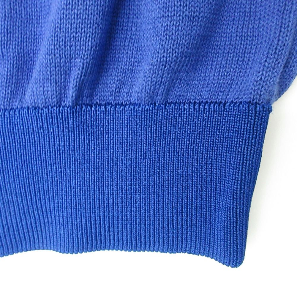 Dior Vest Knit Sweater Flower Embroidery Sleeveless Top Rayon Blue LL — view 7