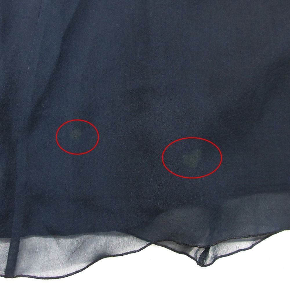 Chanel Skirt Silk Chiffon CC Logo Button Black — view 6