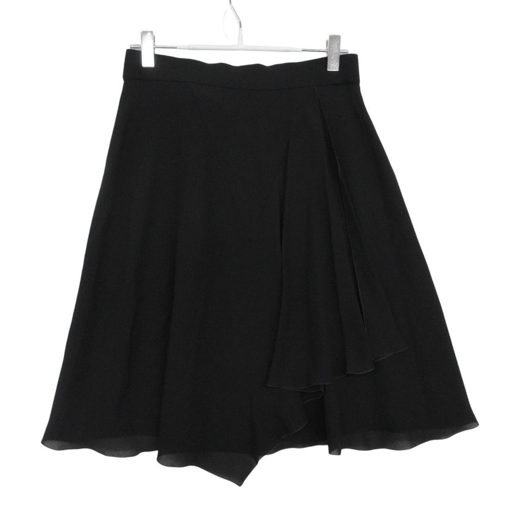Chanel Skirt Flared Chiffon Acme Dress Knee Length Black