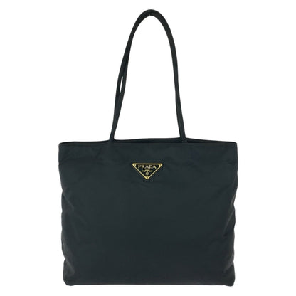 Prada Tessuto Black Silver Nylon Shoulder