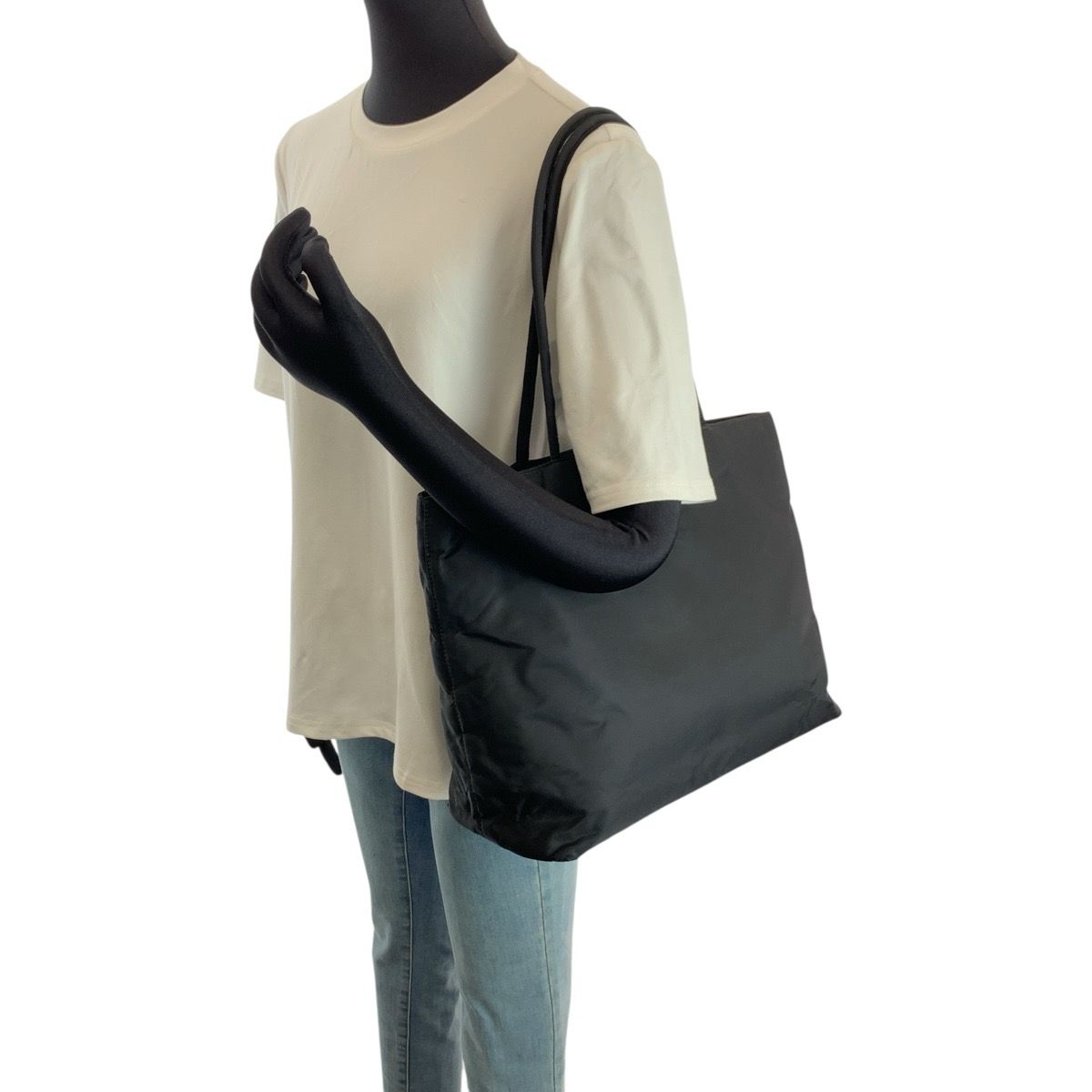Prada Tessuto Black Silver Nylon Shoulder — view 7