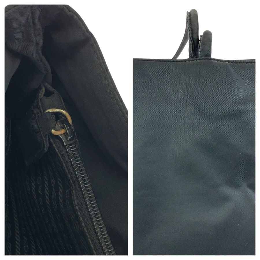Prada Tessuto Black Silver Nylon Shoulder — view 6