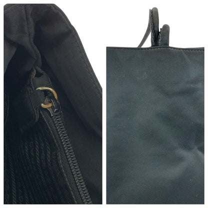 Prada Tessuto Black Silver Nylon Shoulder — view 6