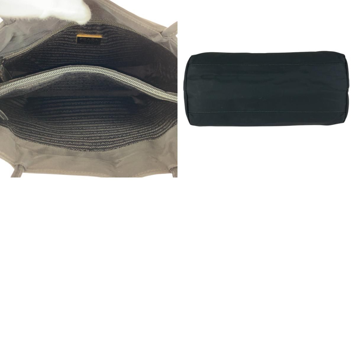 Prada Tessuto Black Silver Nylon Shoulder — view 9