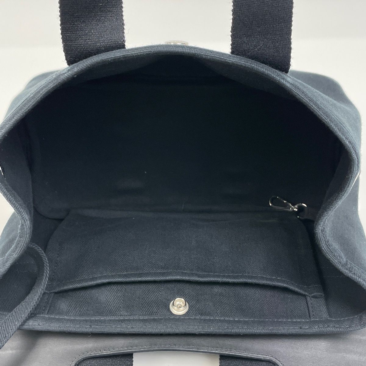 Hermes Valparaiso PM Handbag Tote Toilet Blanc Black — view 9