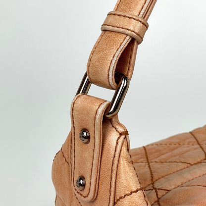 Chanel Wild Stitch Shoulder Bag CC Logo Leather Pale Orange — view 6