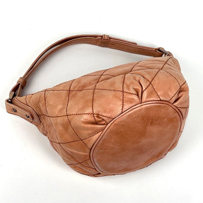 Chanel Wild Stitch Shoulder Bag CC Logo Leather Pale Orange — view 2
