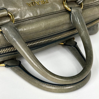 Prada Logo Handbag 2-Way Leather Blue — view 5