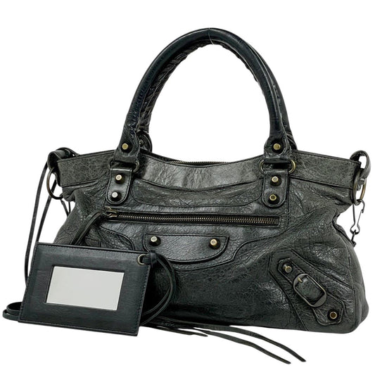 Balenciaga the First Handbag Leather Black