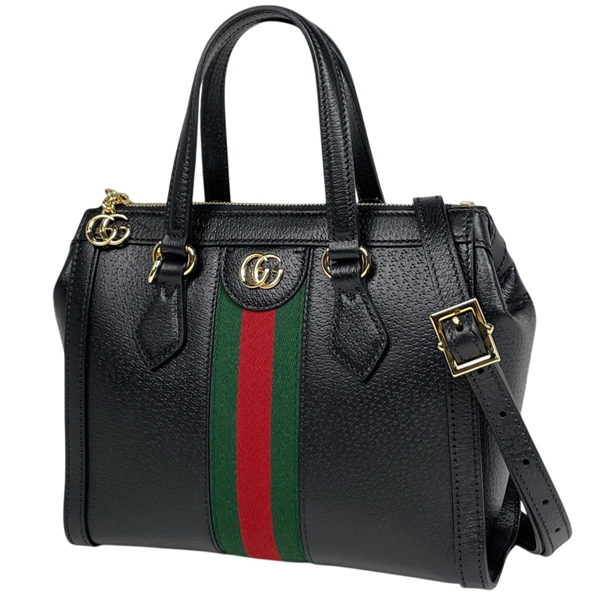 Gucci Ophidia Small Handbag 2-Way Sherry Line Web Double Leather Black