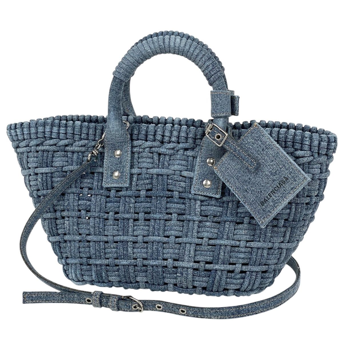 Balenciaga Bistro Basket XS 2-Way Handbag Denim Blue