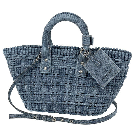 Balenciaga Bistro Basket XS 2-Way Handbag Denim Blue