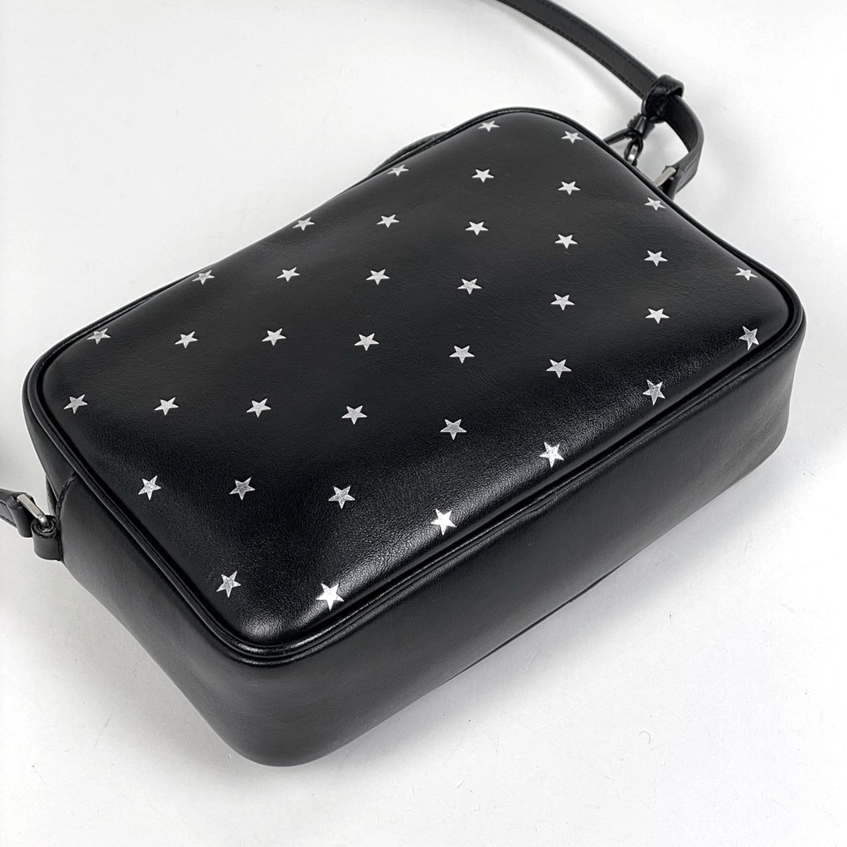 Saint Laurent Paris Camera Bag Star Fringe Tassel Logo Leather Black — view 2