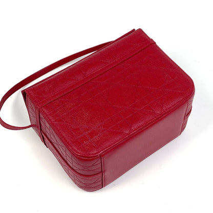 Dior Cannage Vanity Logo Handbag Makeup Pouch Leather — view 2