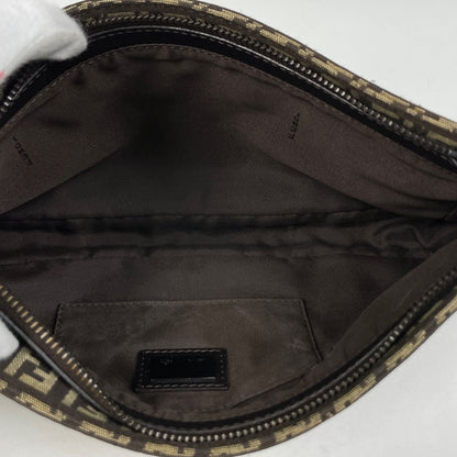 Fendi Zucchino Pattern Handbag Pouch Canvas Brown — view 9