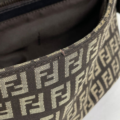 Fendi Zucchino Pattern Handbag Pouch Canvas Brown — view 8