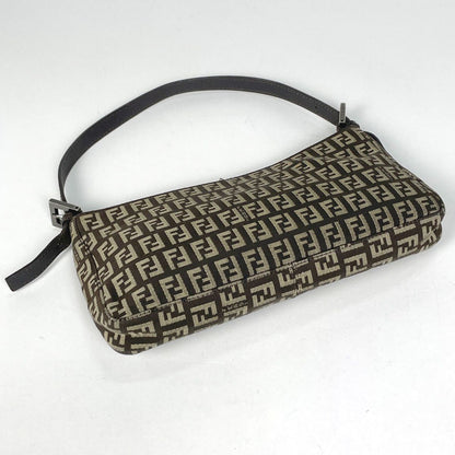 Fendi Zucchino Pattern Handbag Pouch Canvas Brown — view 2