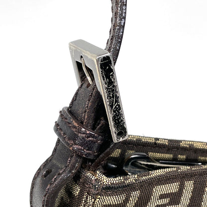 Fendi Zucchino Pattern Handbag Pouch Canvas Brown — view 5