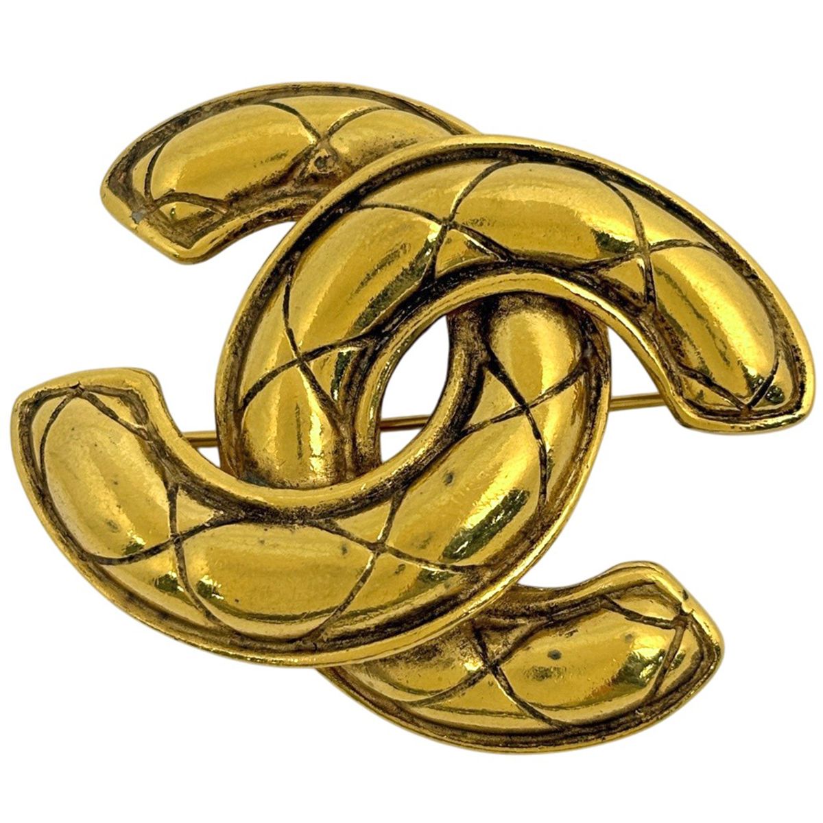 Chanel CC Logo Brooch Gold Plated