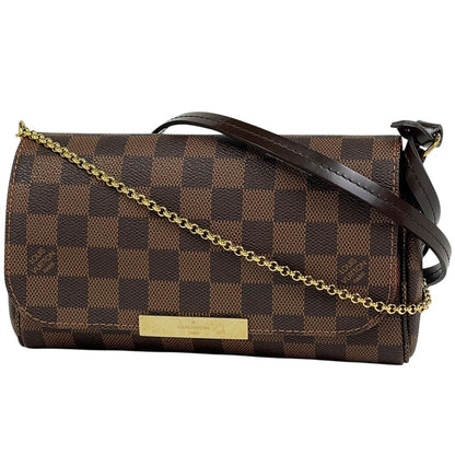Louis Vuitton Favorite PM Clutch 3way Shoulder Bag Damier Brown