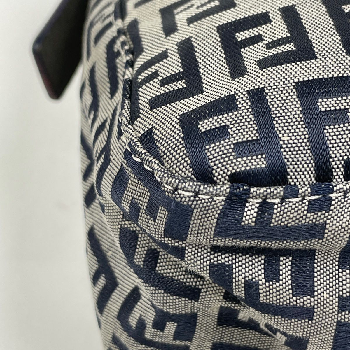 Fendi Zucchino Pattern Shoulder Bag Canvas Navy — view 3