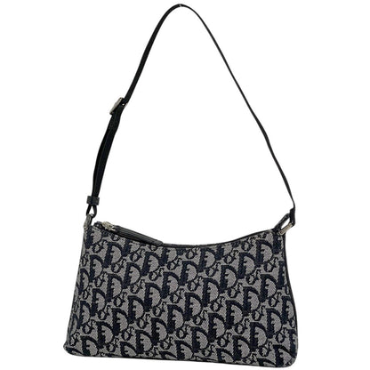 Dior Trotter Pattern Shoulder Bag Canvas Black