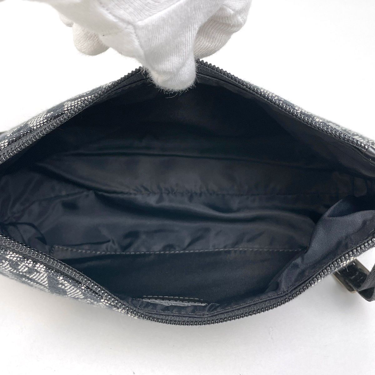 Dior Trotter Pattern Shoulder Bag Canvas Black — view 9