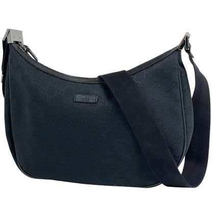 Gucci GG Pattern Shoulder Bag Canvas Black