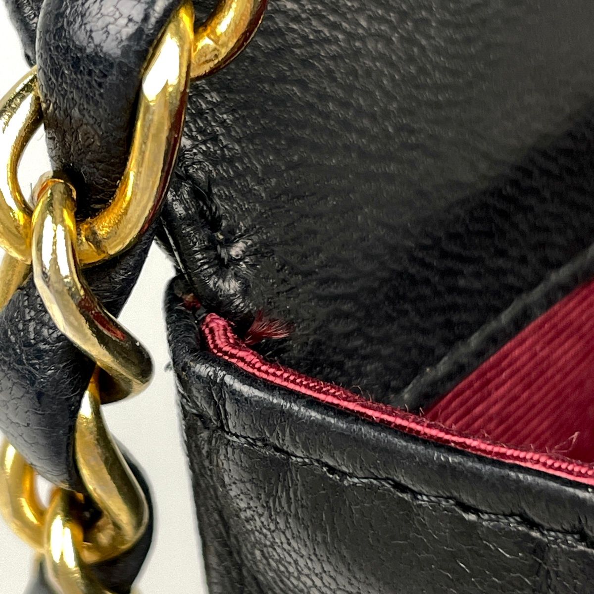 Chanel CC Logo Chain Shoulder Bag Half Moon Leather Black — view 6