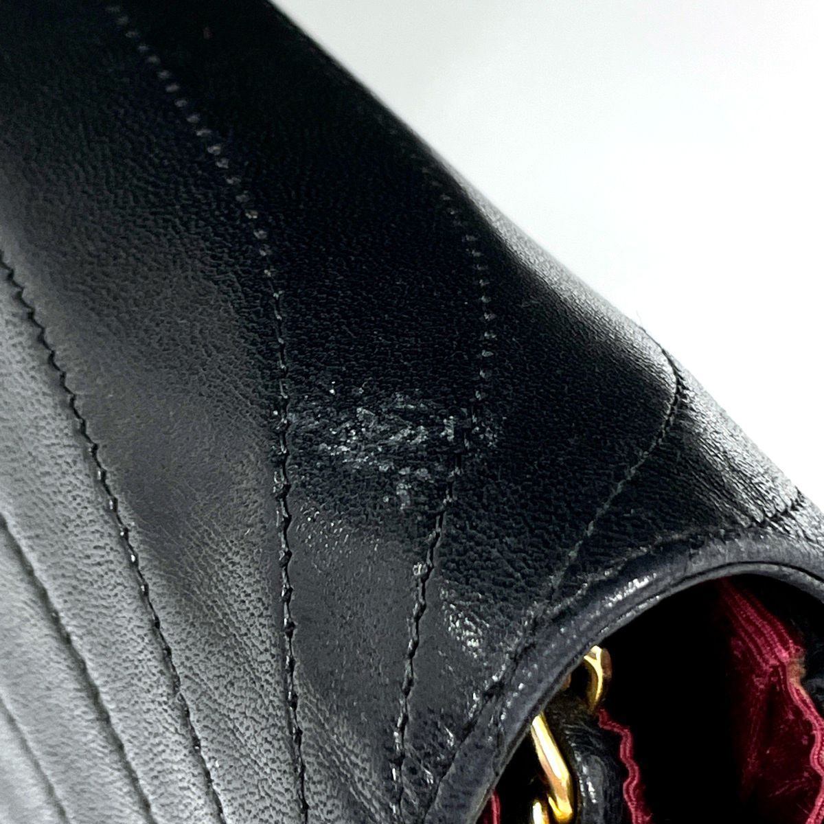 Chanel CC Logo Chain Shoulder Bag Half Moon Leather Black — view 5