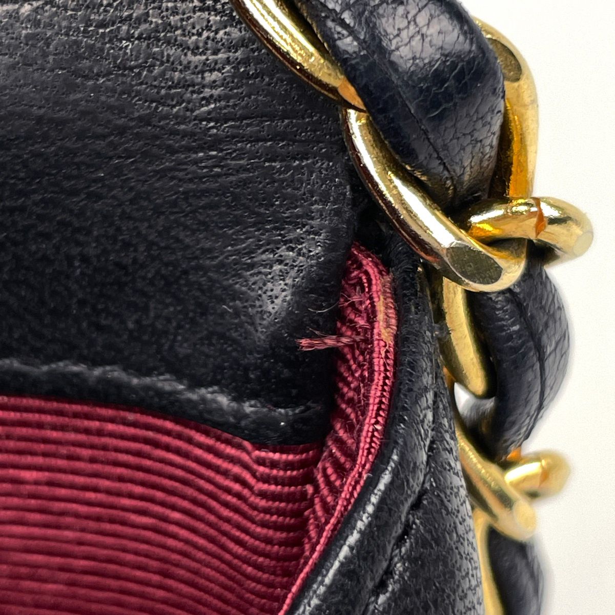 Chanel CC Logo Chain Shoulder Bag Half Moon Leather Black — view 7