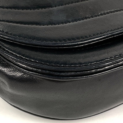 Chanel CC Logo Chain Shoulder Bag Half Moon Leather Black — view 3